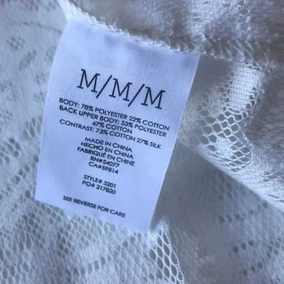 Cabi cream white lace tank top blouse - Picture 7 of 8